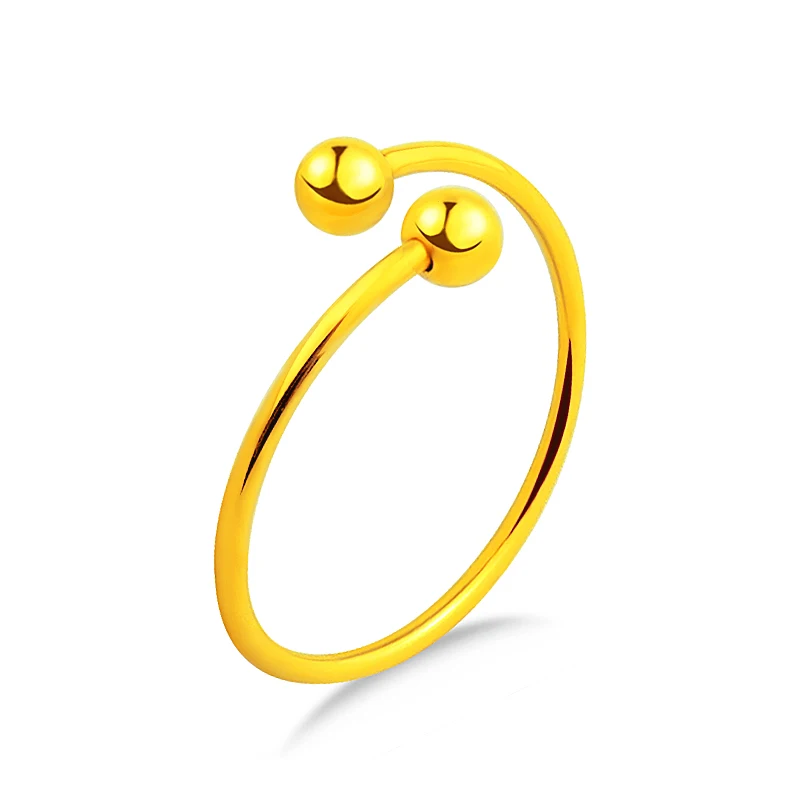 New Arrival 24K Yellow Gold Ring Women Open Size Ring Little finger Ring P6303