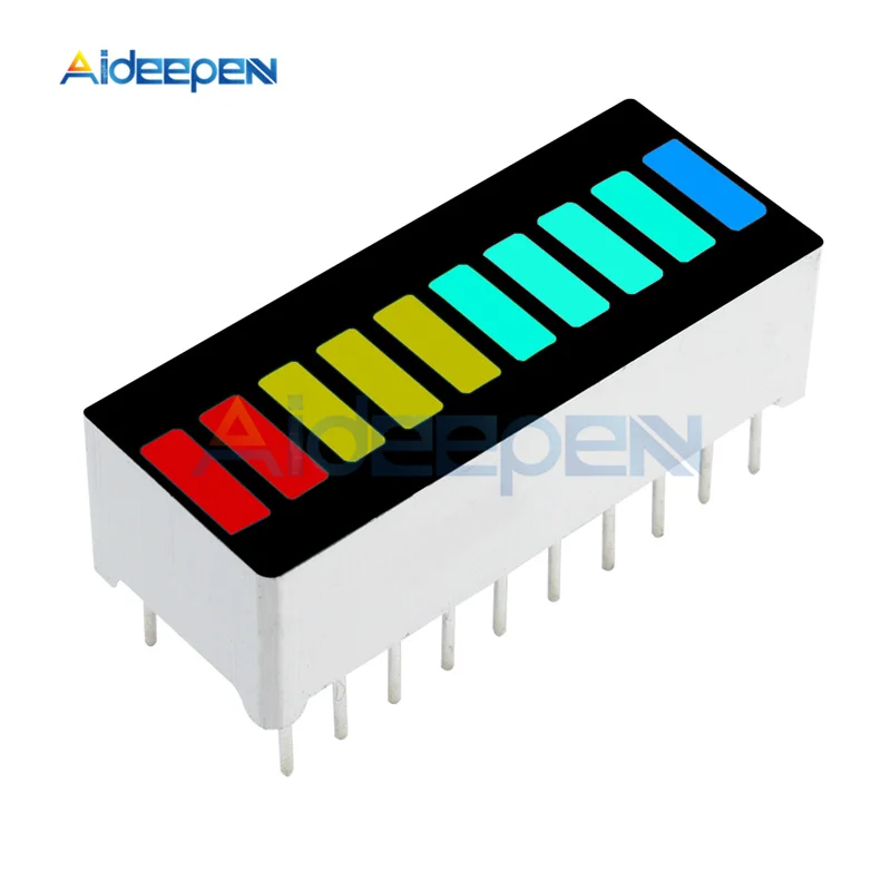 5Pcs/lot 10 Segment 4 Color LED Display Module Battery Level Bar Graph Power Display Indicator Module Red Yellow Green Blue