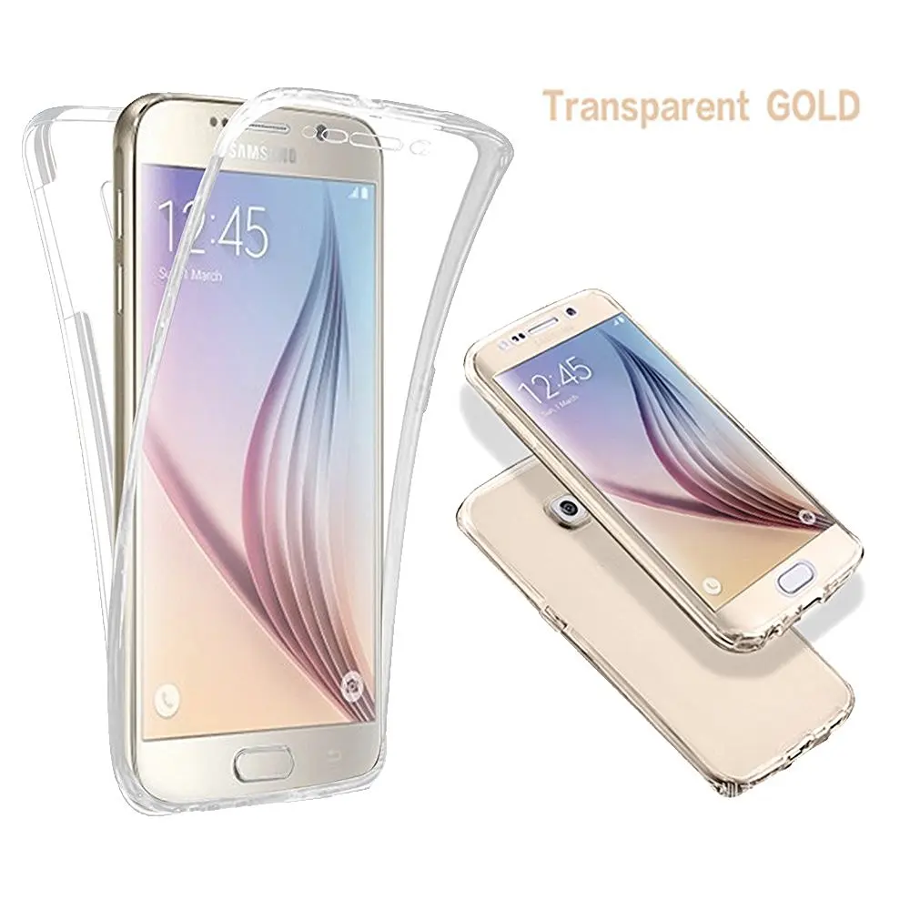 S4 S5 S6 White 360 Degree Full Body Clear TPU Soft Rubber Case Cover For Samsung J3 J5 J7 2015 A3 A5 A7 2015 S7 S8 J510 J5 Prime