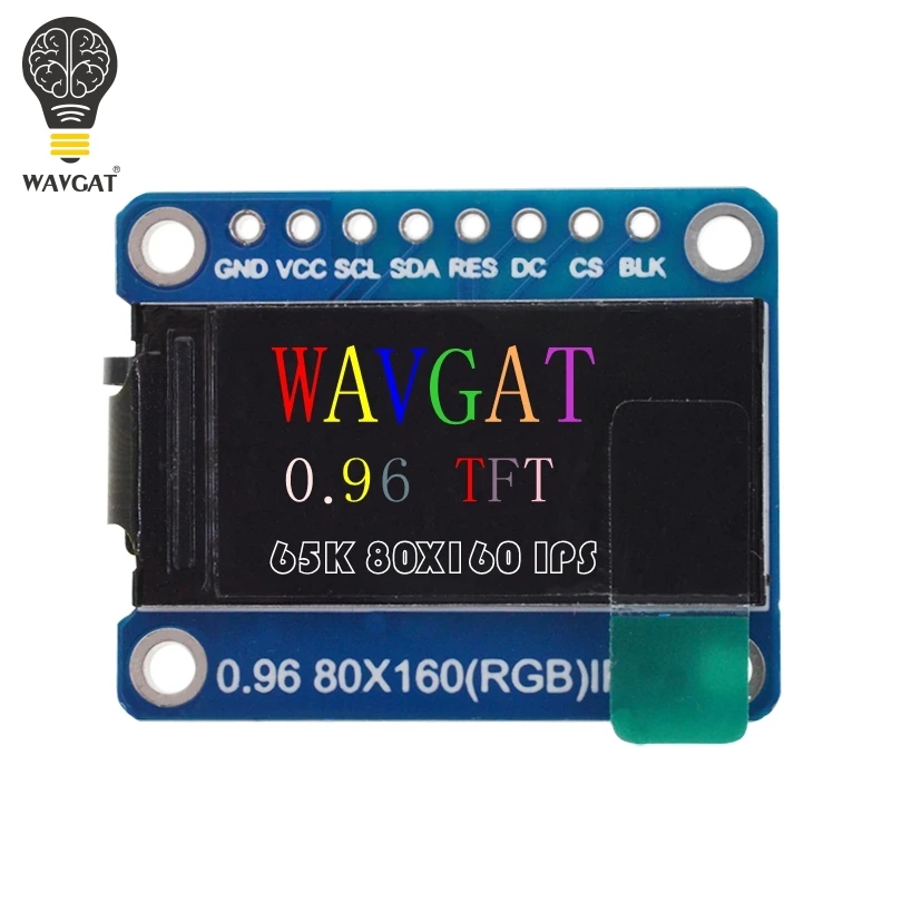 WAVGAT TFT Display 0.96 / 1.3 inch IPS 7P SPI HD 65K Full Color LCD Module ST7735 / ST7789 Drive IC 80*160 240*240 (Not OLED)