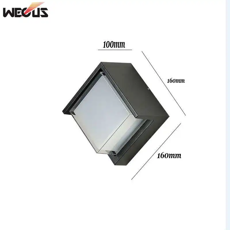 12W LED Wall Light Porch Lights Modern Waterproof Ip55 For Bathroom Garden Outdoor Lighting Decoration Aluminum Wall Lamp