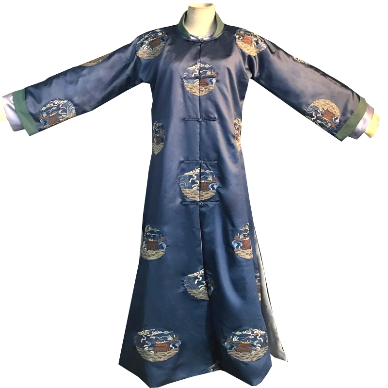 Zhang JiaNi Qing Dynasty Princess Shun Blue Costume Delicate Embroidery Hanfu for Latest TV Play Story of YanXi Palace