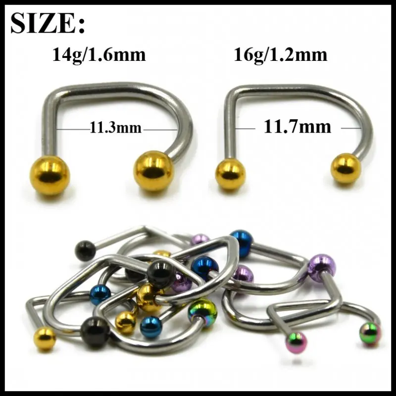 Fashion 1PC 14g&16g Surgical Steel Lippy Loop Flat Labret Stud Ring Horseshoe Circular Bar Lip Piercing Sexy Girls Jewelry