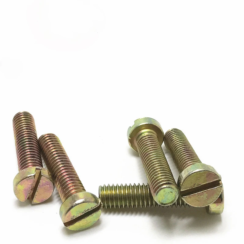 10pcs M6 carbon steel color zinc slotted head screw high quality bolt High brightness screws bolts 25mm-50mm length