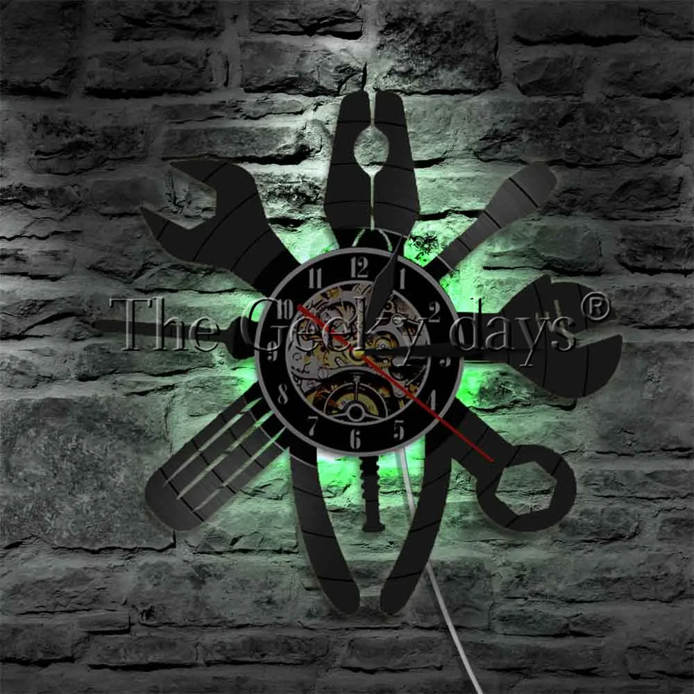 

Plumber Tool LED Night Lights Repairing Tools LED Illustration Garage Wall Art Exclusive Hanging Lamp Light Decor