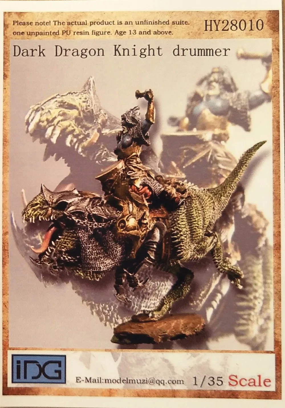 model kit resin kit Avatars of War Night Elf Dark Dragon Knight battle drummer