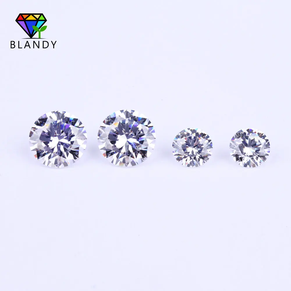 AAAAA Grade 6.0~20mm Loose White Cubic Zirconia Stones 5mm 8mm 10mm Round Brilliant Cut CZ Stone Synthetic Gems For DIY Jewelry