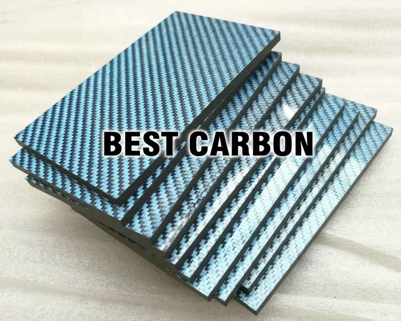 FREE SHIPING 5mm thickness small Blue Carbon Fiber Plate , glossy blue surface