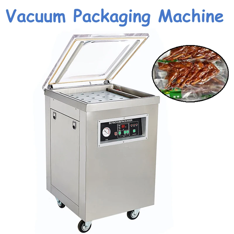 1pc DZ400 220V 1000W Commercial 304 Stainless Steel Deepened Single Chamber Vacuum Packaging Machine