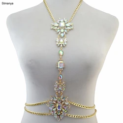 Facebook Fashion Brand Custom Design Unique Crystal Pendant Choker Luxury Flower Gem Chunky Statement Necklace N1139