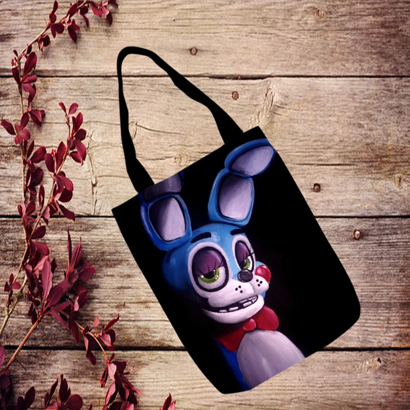 COOL Five Nights Freddys Fashion Anime Foldable Handbag Canvas Shopping Bag Casual Shoulder Bags Customized Tote unisex New