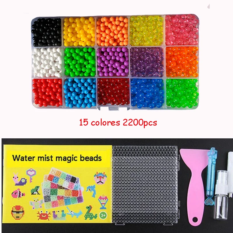 Set 24 Warna Manik Puzzle Isi Ulang Kristal DIY Manik Semprotan Air Set Permainan Bola 3D Mainan Sulap Buatan Tangan untuk Anak-anak