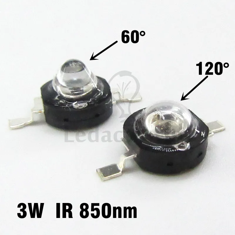 10pcs Infrared Red 850nm 3W High Power LED Chip IR 850Nm Epistar LED Beads for Night Camera