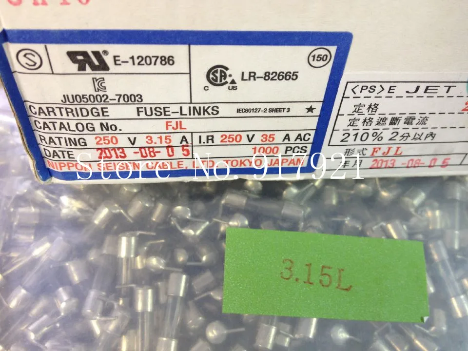 [ZOB] Japan imported JET FJL pin 5X20 3.15A250V micro glass fuse fuse original  --200pcs/lot