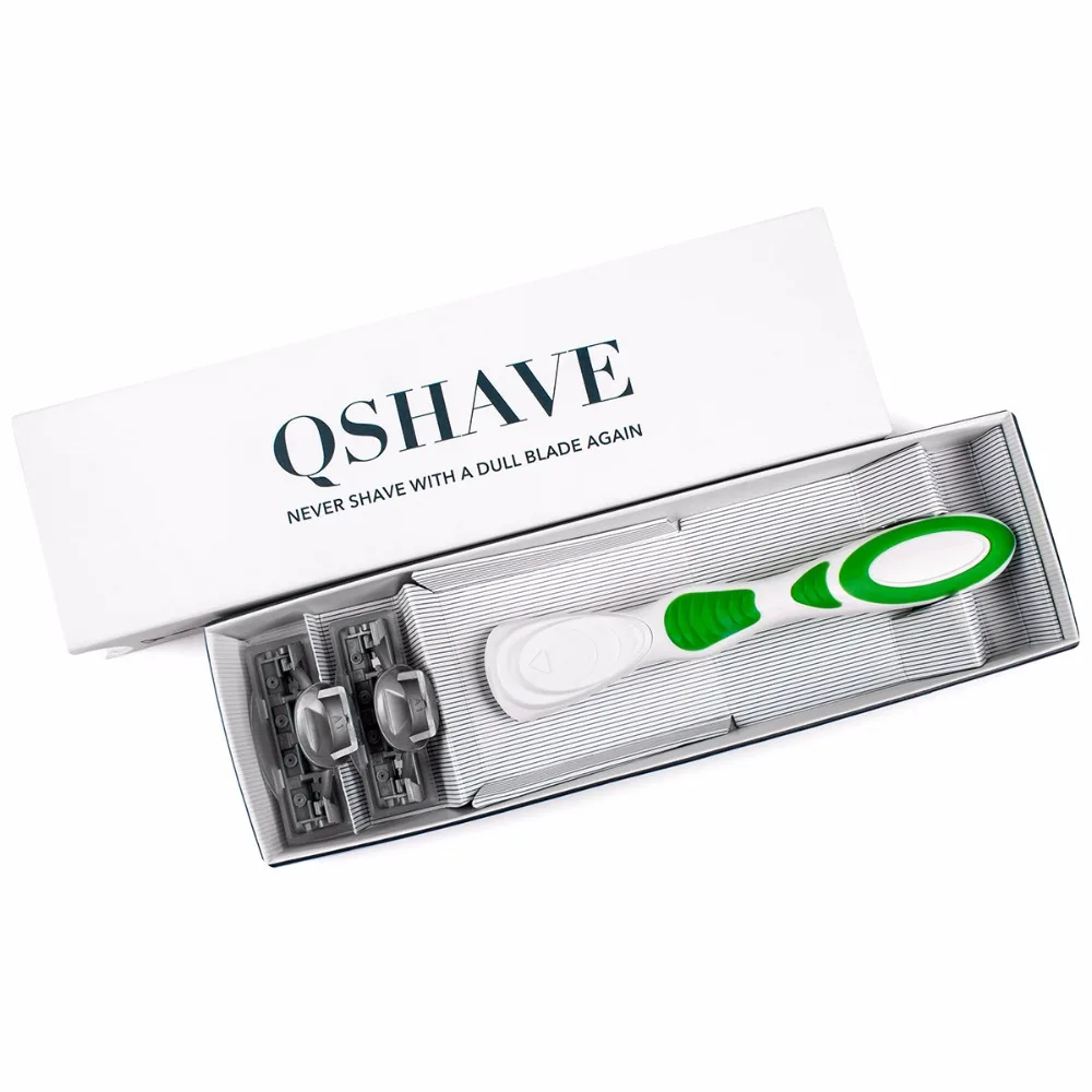 Qshave-afeitadora de Bikini para mujer, maquinilla de afeitar para mujer, verde Venuse, regalo de cumpleaños, San Valentín, 1 MANGO y 2 cuchillas X3