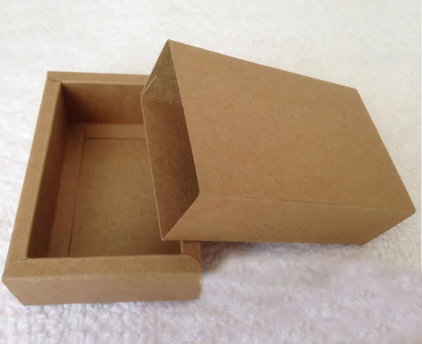 

100pcs Kraft Drawer paper Box for Gift\Handmade Soap\Crafts\Jewelry\Macarons Packing Brown Paper Boxes inner size 9*6*4