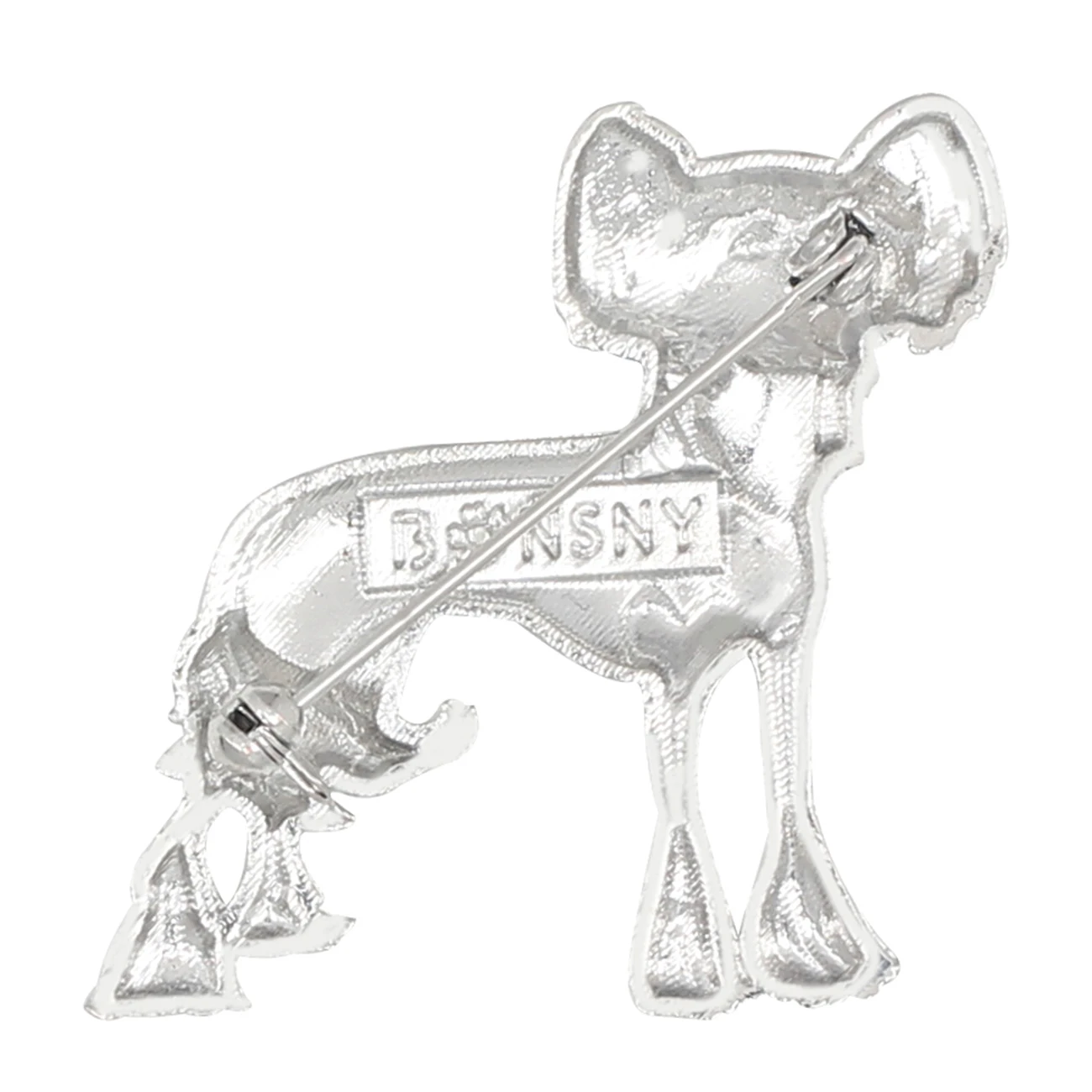 Bonsny Enamel Alloy Chinese Crested Dog Brooches Cartoon Animal Pets Pin Elegant Jewelry For Women Girls Gifts Clothes Scarf Hot