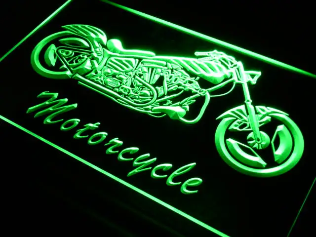 i642 Motorcycle Bike Sales Services LED Neon Light Light Signs On/Off Switch 20+ Colors 5 Sizes