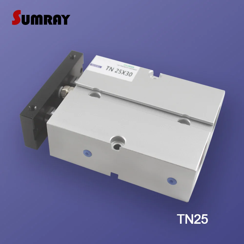 SUMRAY TN Type Pneumatic Cylinder 25mm Bore 10/15/20/25/30/35/40/45/50-200mm Stroke Aluminium Alloy Pneumatic Air Cylinder