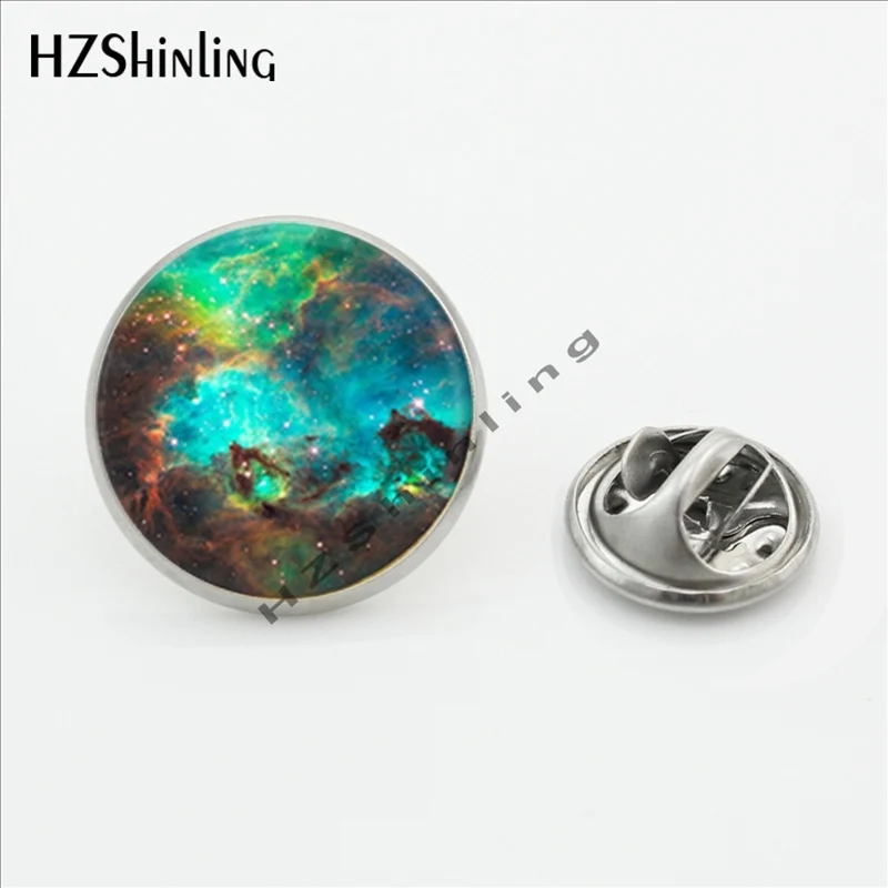 New Design Galaxy Moon Universe out of Space Brooches Astronomy Glass Jewelry Nebula Brooch Stainless Steel Lapel Pins