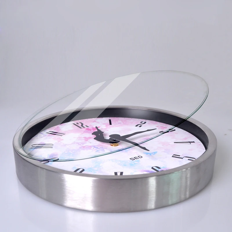 12 Inch Silent Quartz Wall Clock, Yoga Music Ballet Dance With Ballet Dancer Pointer for Ballet lover, Ballet Classroom Teacher