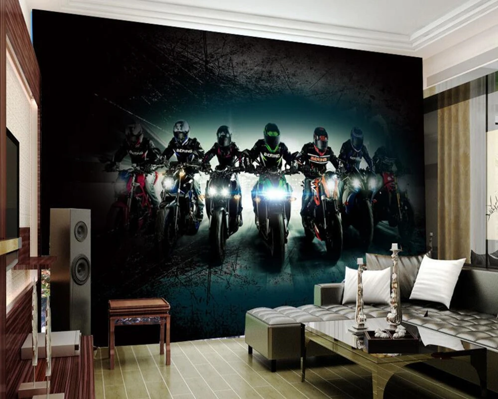 

Custom personalized wallpaper, creative motorcycle fresco for living room bar KTV backdrop papel de parede decorative wallpaper