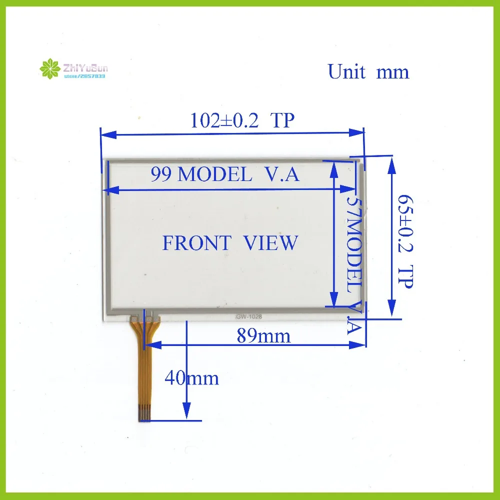 

ZhiYuSun GW-1028 102 мм * 65 мм Новый 4,3 дюйма 4 линии для автомобильной DVD сенсорной панели 102*65 совместимое со стеклом датчика