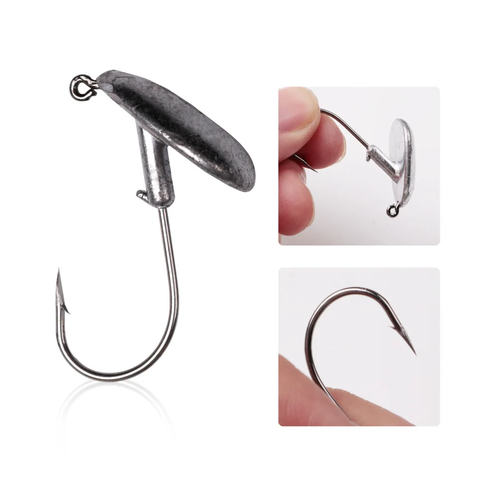 2pcs/lot Lead Head Hook 3.5g/5g/7g/10g  Tumbler Jig Bait Fishing Hooks For Soft Lure Fishing Tackle