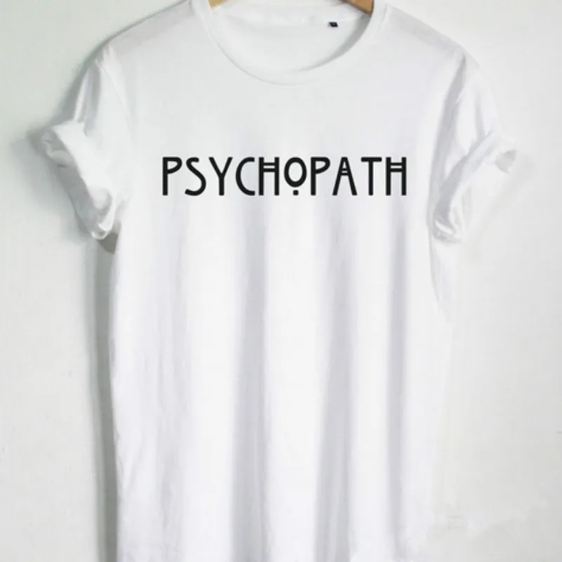 Skuggnas PSYCHOPATH TShirt American Horror Story Shirt Tumblr Pop Culture Sarcastic cute Tee Shirt Harajuku aesthetic Tops