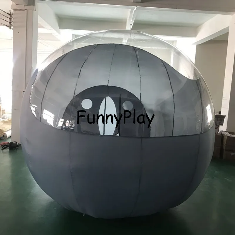 Tienda de campaña de burbujas para la familia, carpa de descontaminación con bomba, inflable, transparente, gris claro