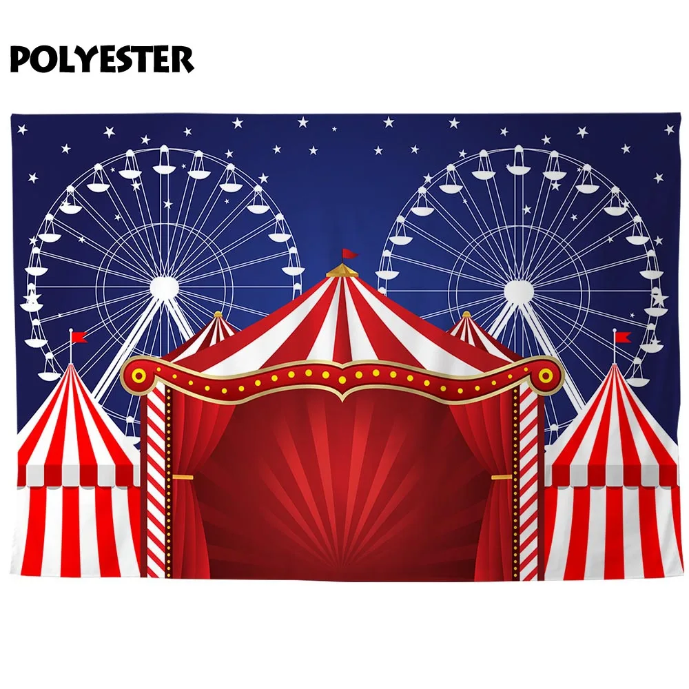 Allenjoy การถ่ายภาพพื้นหลัง Circus Carnival carnie Ferris ล้อฉากหลังตกแต่ง Photo Studio photocall photophone
