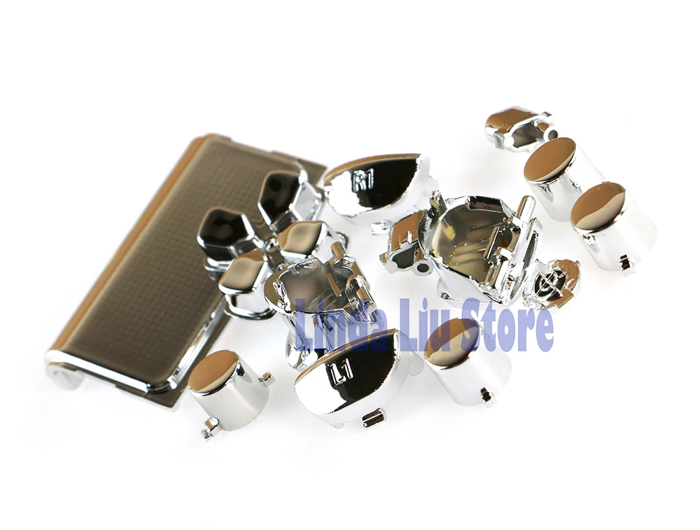 ChengChengDianWan 2 مجموعات/وحدة أزرار كروم ملونة مجموعة أزرار كاملة لوحدة تحكم بلاي ستيشن 4 PS4 #6