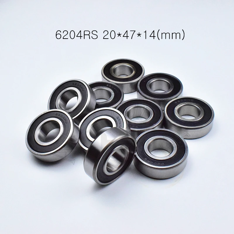 Bearing 1pcs 6204RS 20*47*14(mm) free shipping chrome steel Rubber Sealed High speed Mechanical equipment parts