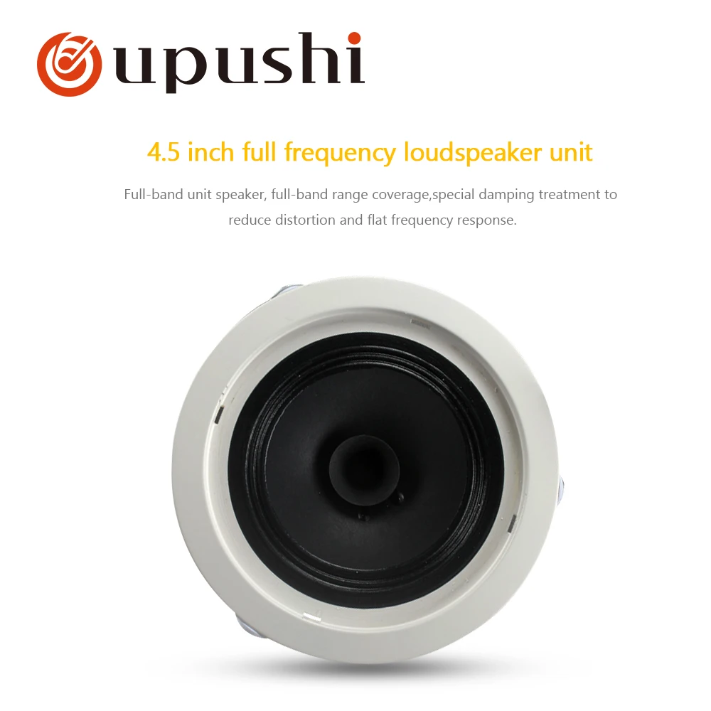 Oupushi professional equipment speakers amplifier home music system 4.5 inch full range ceiling mount speakers 3w, 6w, 10w