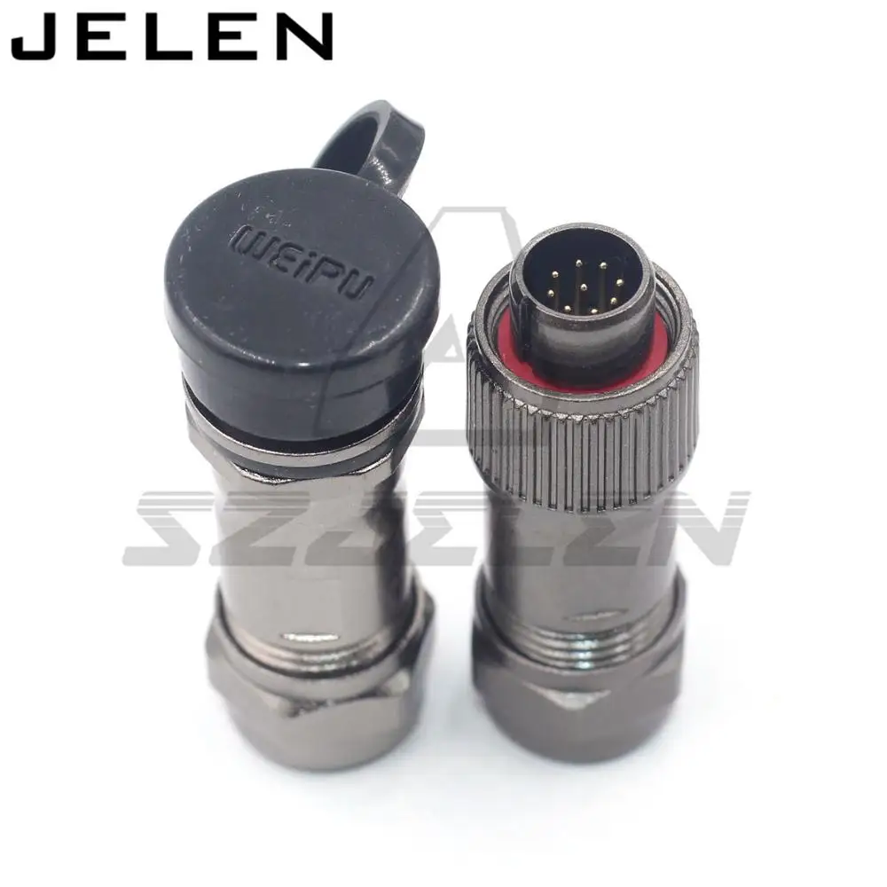 WEIPU ST12series 2 3 4 5 6 7 9pin metal waterproof connector plugs and sockets, IP68 waterproof male  female connectors