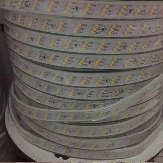 220V 2835 SMD Three Row Flexible Tape Led Lights Cold White/Warm White 180Leds/m Waterproof Led Strip With EU Plug