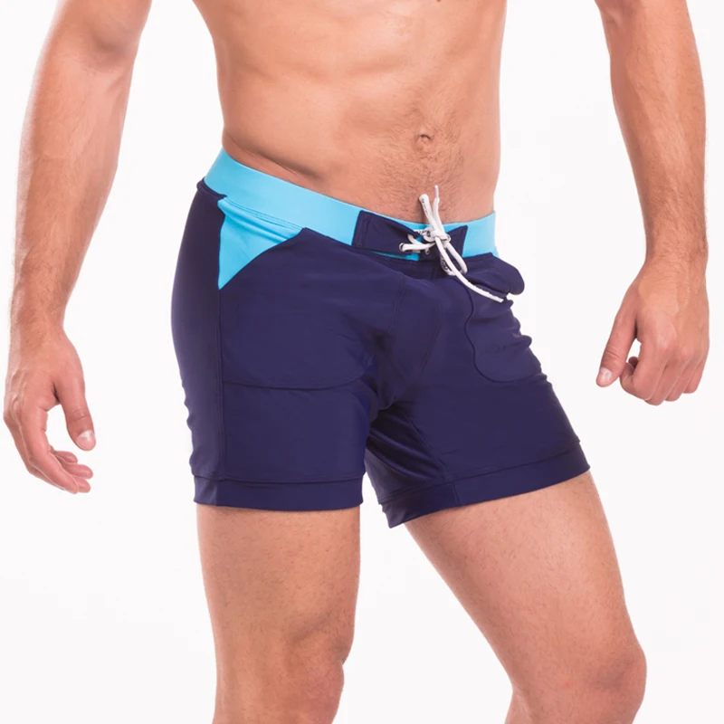 Taddlee-bañador Sexy para hombre, ropa de baño masculina, calzoncillos tipo bóxer para tabla de Surf, traje de baño largo básico, pantalones cortos