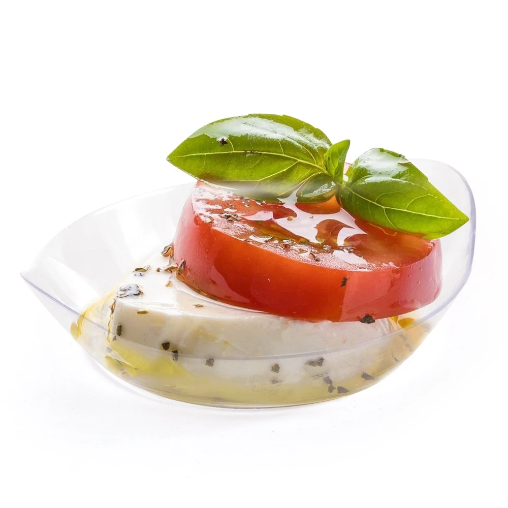 20 Pcs x Home Party Disposable Tableware Supplies, 80*20mmTransparent Mini Dessert Handled Dish Plate