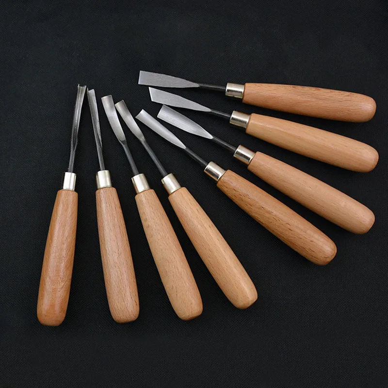 

8Pcs Woodpecker Dry Hand Wood Carving Tools Chip Detail Chisel Set Hand Carving Knife Set