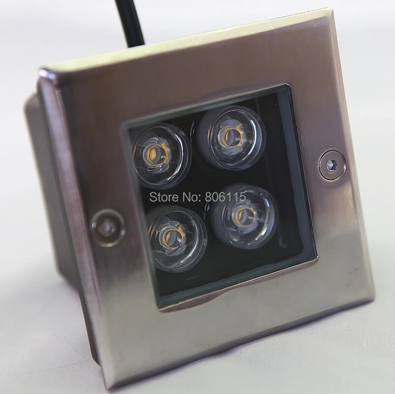 6pcs/lot 4w Square led underground light AC85-265V/DC12V Cool/Warm White bar/stage/garden floor outdoor lighting