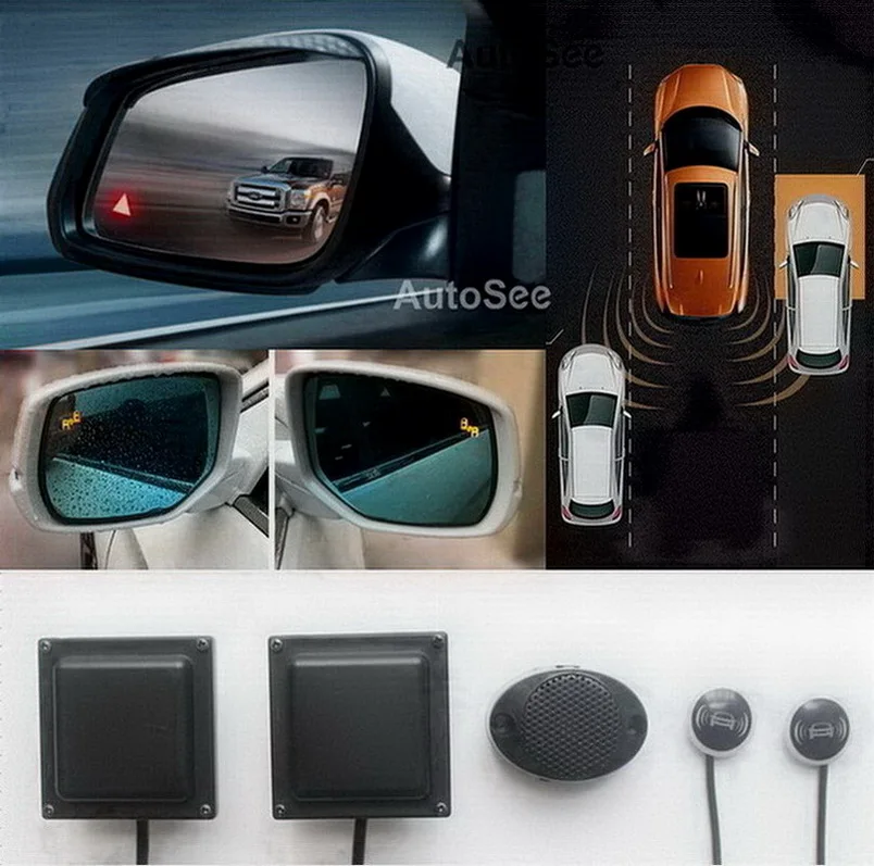 

Car Mirror Radar lamp alarm BSD BSM Blind Spot Detect monitoring 24GHZ Microwave Sensor Parallel auxiliary Lane change system