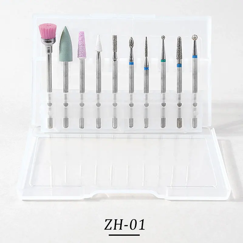 10-teiliges Elektrisches Nagelbohrer-Set, Keramik-Fräser, Rotierende Schleifköpfe, Maniküre-Werkzeuge für Nagelbohrmaschine, AC-Nagelhautpflege – Detail 5