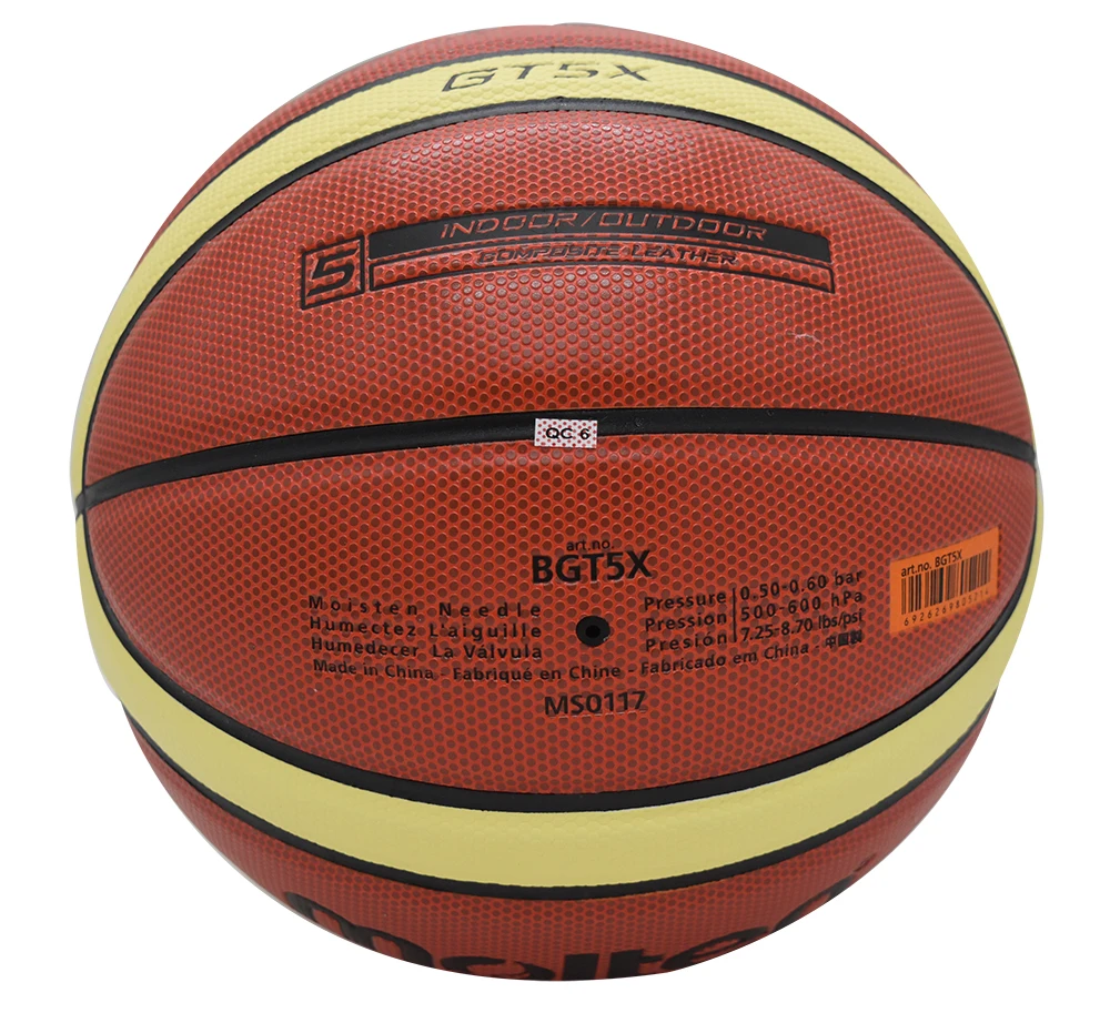 Ban Đầu Nóng Chảy Bóng Rổ Bóng GT5X BGT5X Mới 2017 Chất Lượng Cao Chính Hãng Nóng Chảy PU Chất Liệu Chính Thức Kích Thước 5 Trong Nhà Bóng Rổ