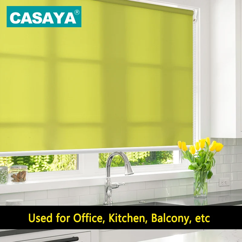 CASAYA Blackout Roller Blinds Drill System Office Kitchen Bed Room Half or Full Shade Quality Grey window blinds Custom Size