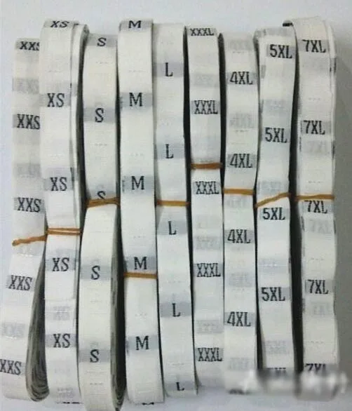 Size Woven Label Clothes Garment Accessories Suits XS-9XL