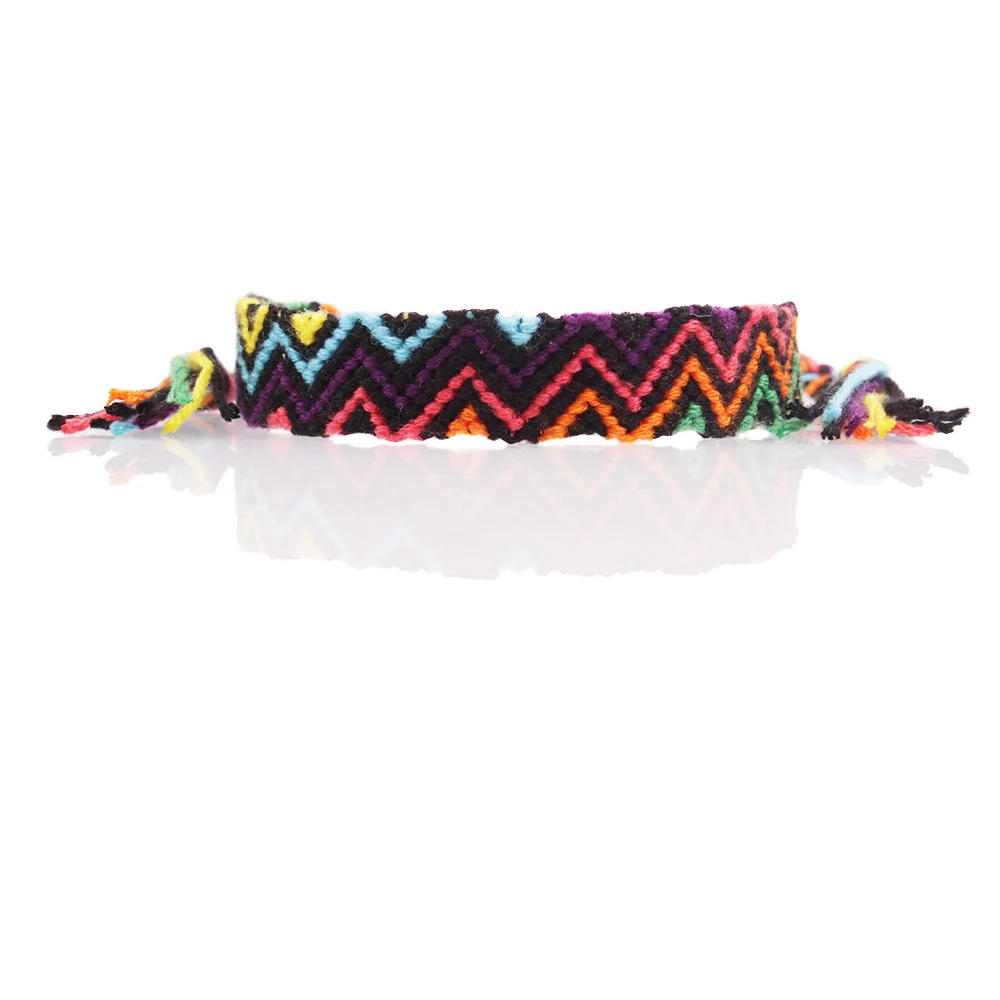 Zigzag Wave Friendship Bracelet Green Orange Black Purple Multicolor Red Summer Bracelet Bresilien Macrame Beach Jewelry Present