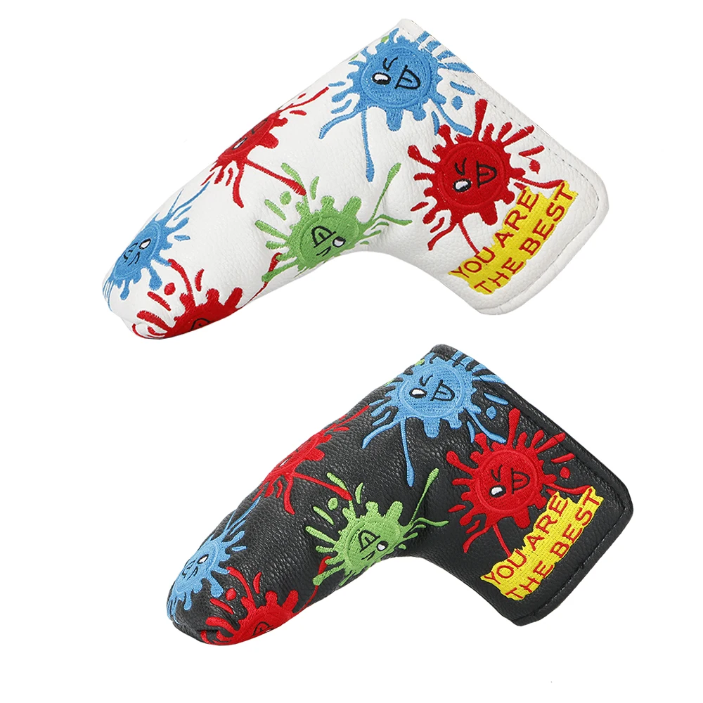 Gratis Verzending 2 Kleuren Pu Lederen Borduurwerk Voor Blade Club Golf Putter Headcover