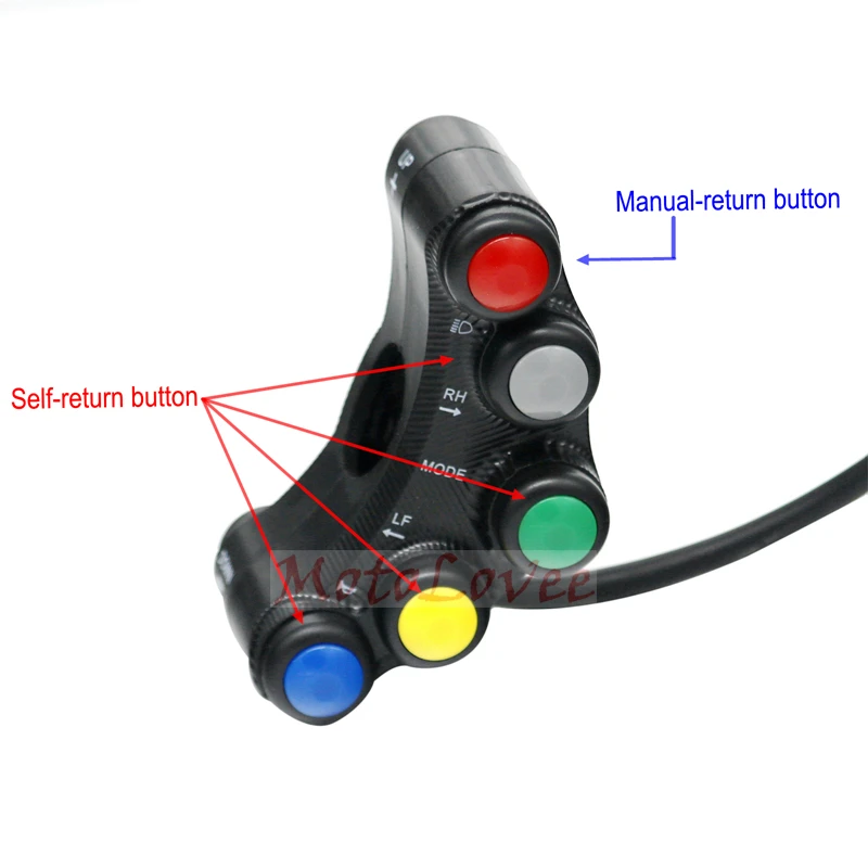 MotoLovee Motorcycle Switch Motorbike Handlebar Switches Headlight Indicator Horn Aluminum Universal Scooter Multifunction DIY