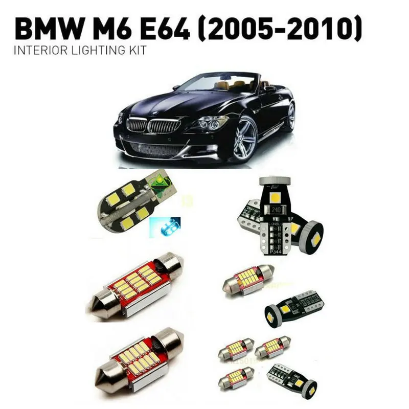 

Светодиодные внутренние фары для BMW m6 e64 2005-2010, 13 шт., светодиодные фары для автомобилей, комплект освещения, автомобильные лампы без ошибок Canbus