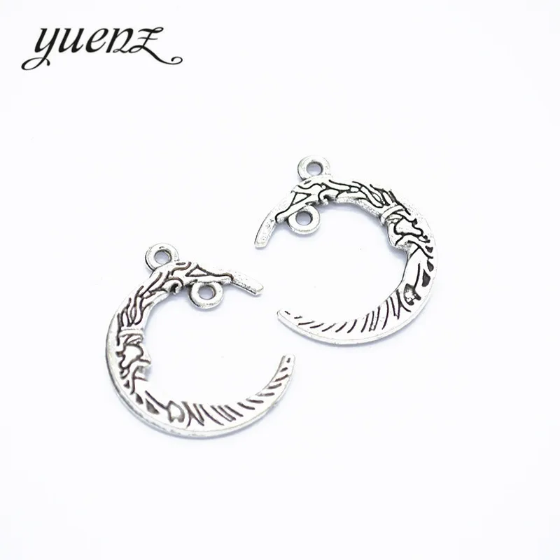 YuenZ 10 pcs Metal Moon Charms Diy Jewelry Handmade Accessories Pendant Charms 26*21mm L611